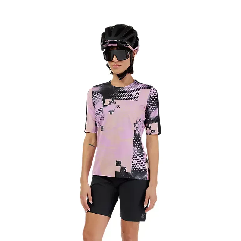 Fox Women's Flexair Ascent Pulse Short Sleeve Jersey in Dusty Rose-2