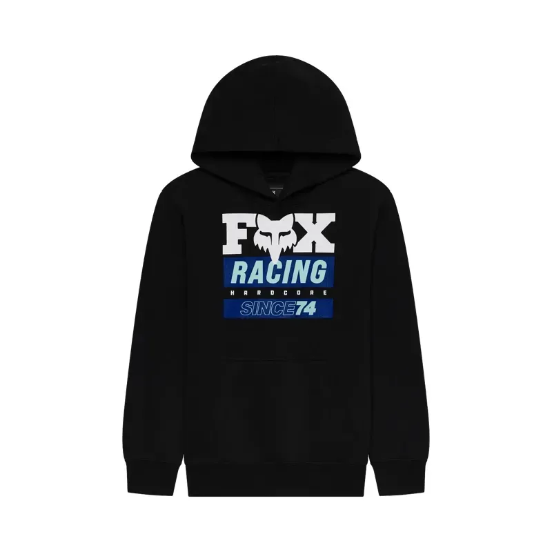 Fox Youth Since 74 Fleece Pullover Hoodie in Black