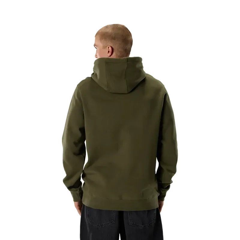 Fox F Head X Fleece Pullover Hoodie in Olive Green-3