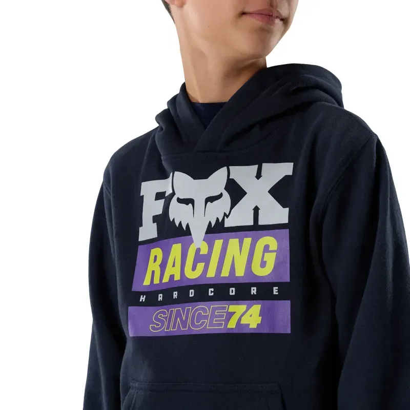 Fox Youth Since 74 Fleece Pullover Hoodie in Midnight Blue-4