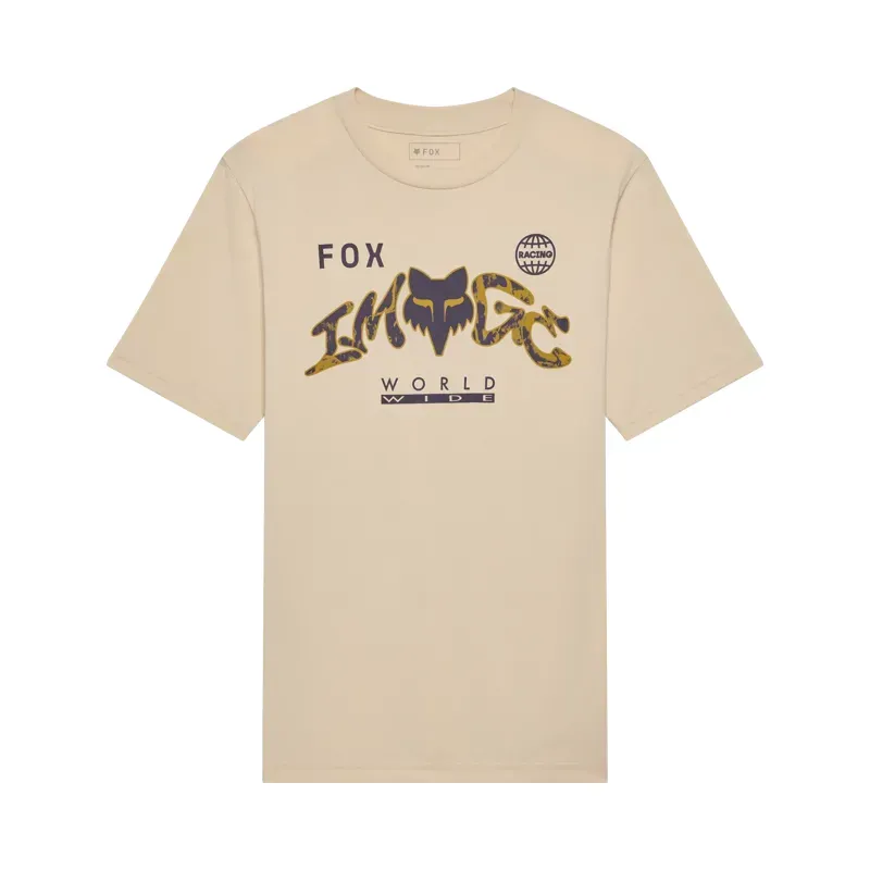 Fox Youth Image Print T-Shirt in Tan