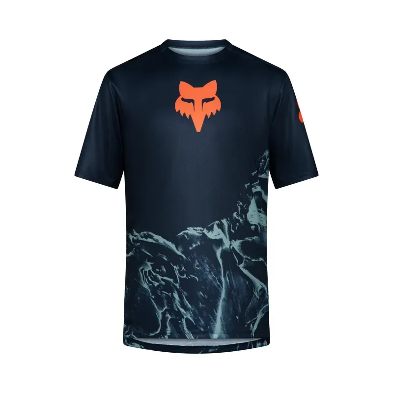 Fox Ranger Image Print Jersey in Arctic Blue