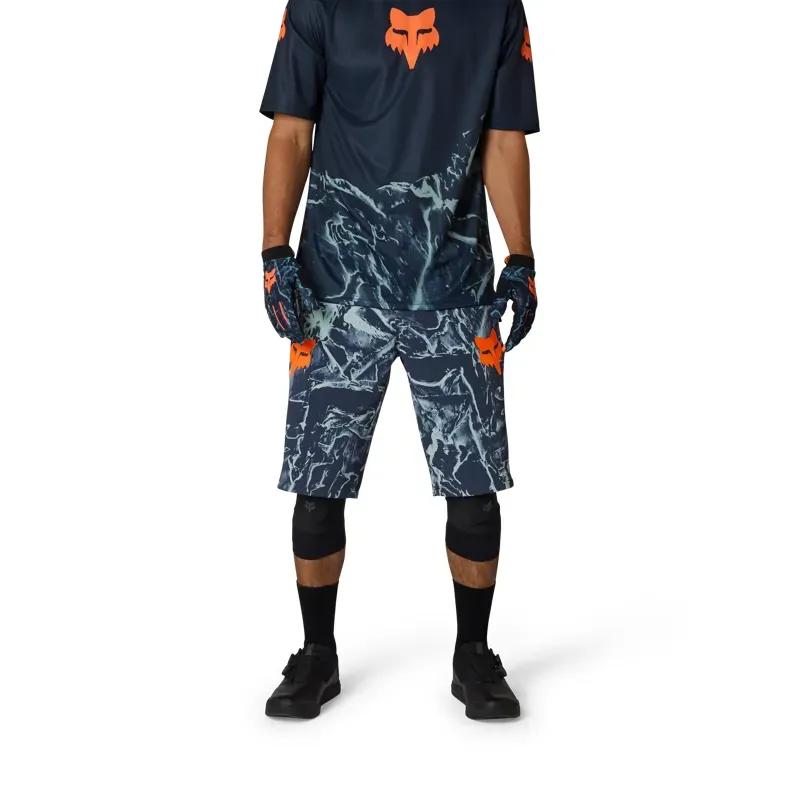 Fox Ranger Image Print Shorts in Arctic Blue-4