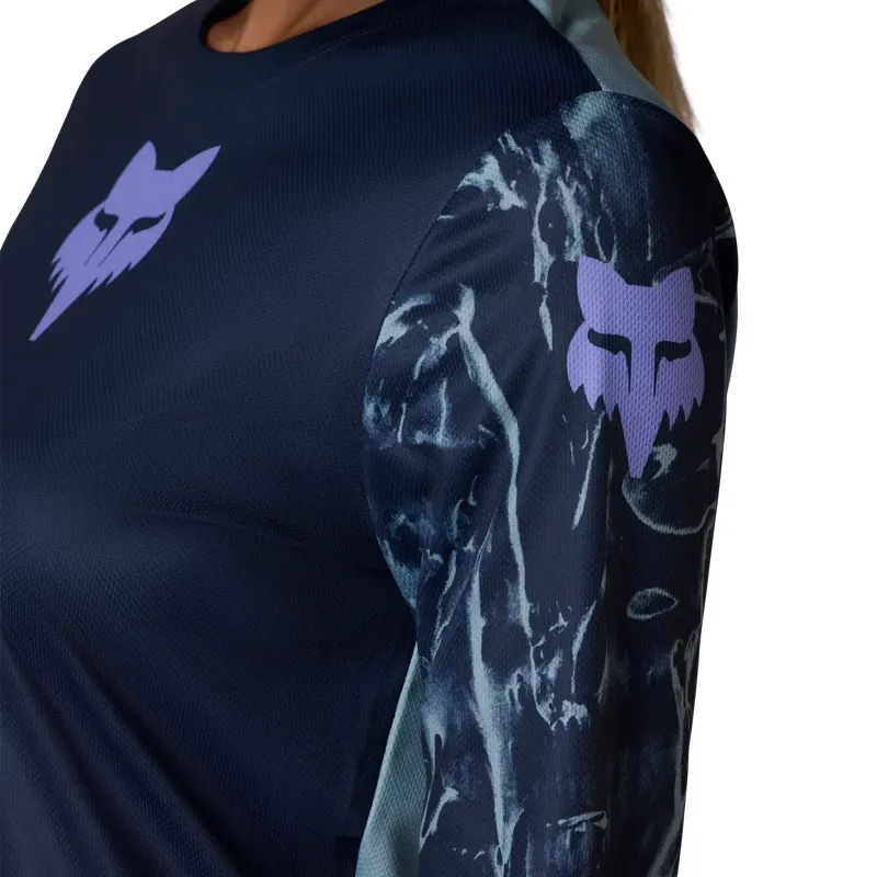 Fox Women's Ranger Image Print Long Sleeve Jersey in Arctic Blue-4