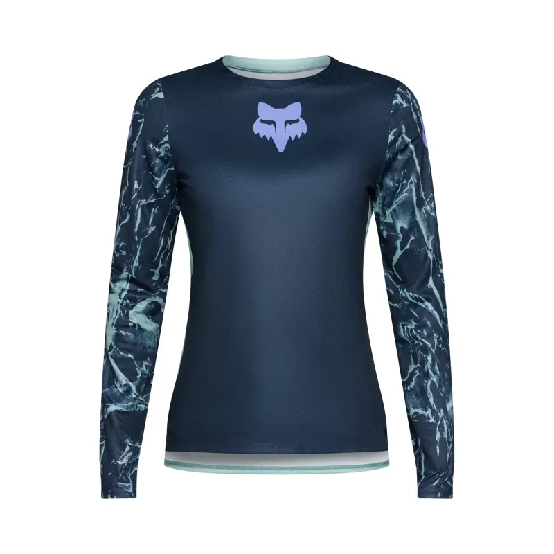 Fox Women's Ranger Image Print Long Sleeve Jersey in Arctic Blue