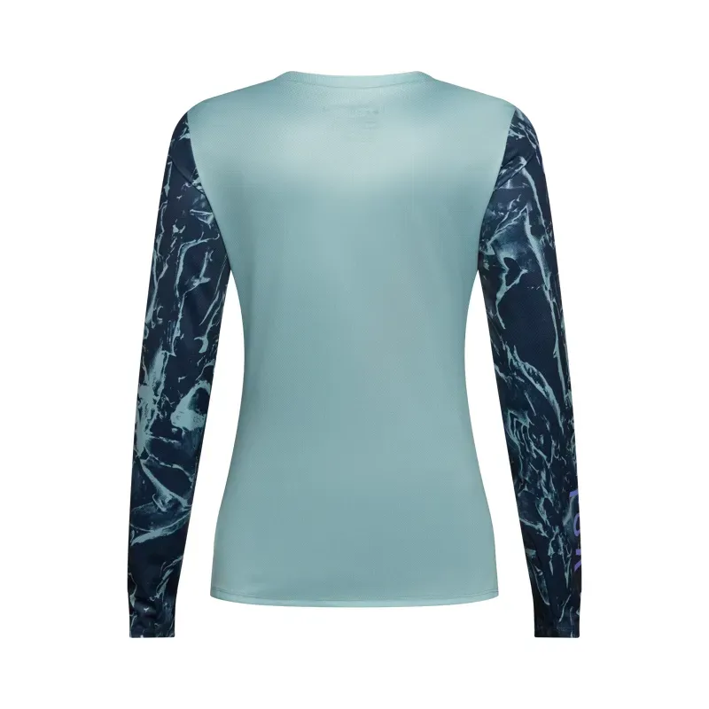 Fox Women's Ranger Image Print Long Sleeve Jersey in Arctic Blue-1