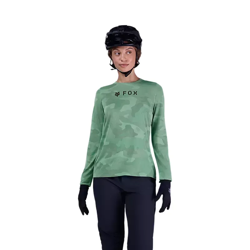 Fox Women's Ranger TruDri Long Sleeve Jersey in Pine Green-2