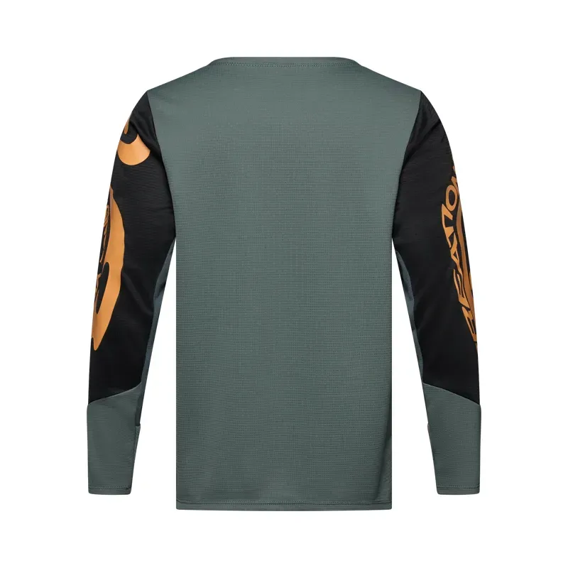 Fox Youth Defend Creation Long Sleeve Jersey in Sage Green-1