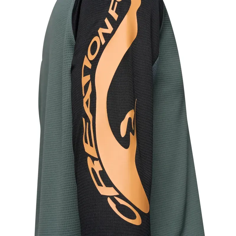 Fox Youth Defend Creation Long Sleeve Jersey in Sage Green-2