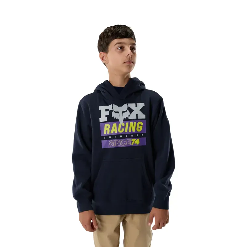 Fox Youth Since 74 Fleece Pullover Hoodie in Midnight Blue-2