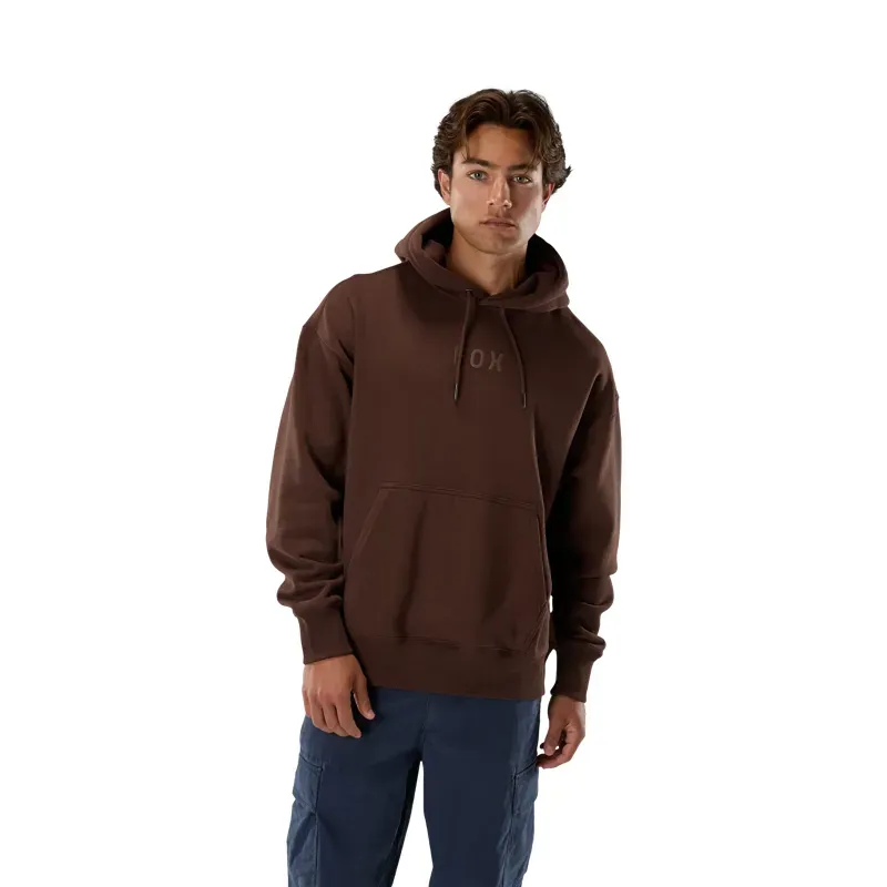 Fox Head Heavyweight Fleece Pullover Hoodie in Coffee-2