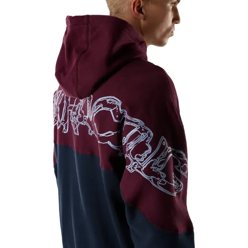 Fox Abyss Fleece Pullover Hoodie in Dark Maroon-5