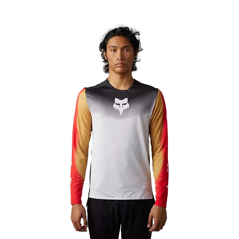 Fox Flexair Novah Long Sleeve Jersey in Black/White-1