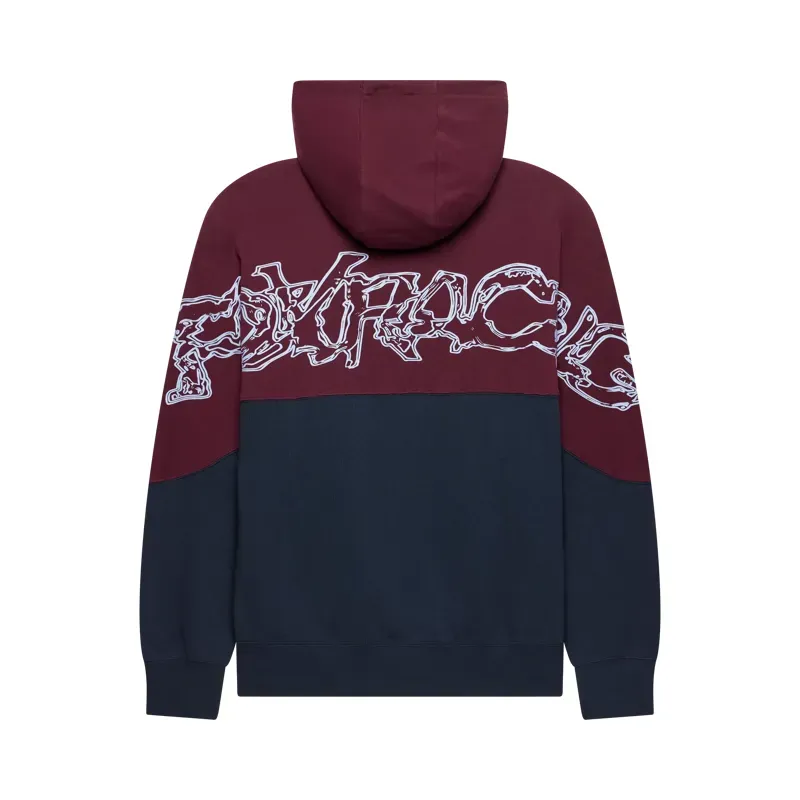 Fox Abyss Fleece Pullover Hoodie in Dark Maroon-1