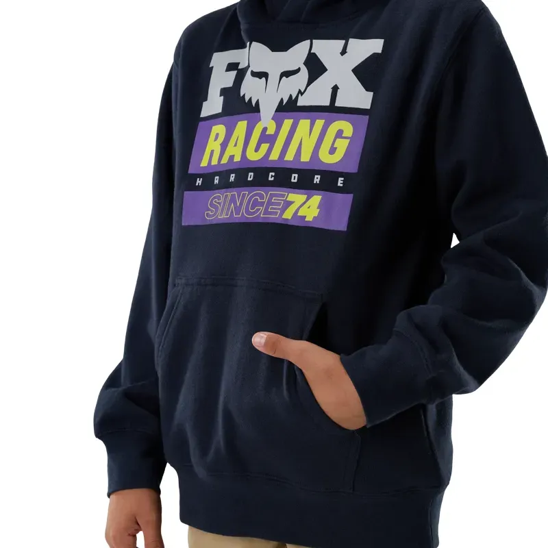 Fox Youth Since 74 Fleece Pullover Hoodie in Midnight Blue-5