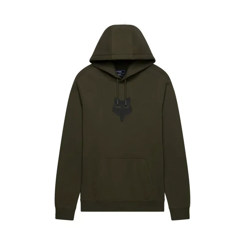 Fox Head Pullover Hoodie in Olive Green